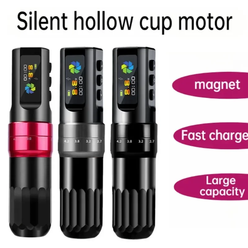 

Tattoo Machine Lithium Battery Hollow Cup Motor Tattoo Equipment Travel Adjustable Color Bottle F3 Wireless Tattoo Pen New