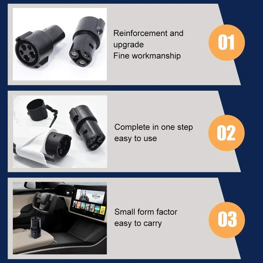 Electric Vehicle Charging Converter Connector Adapter Type1/ J1772 TO Type2 /J1772 TO TESLA  EV Charger Socket Plug