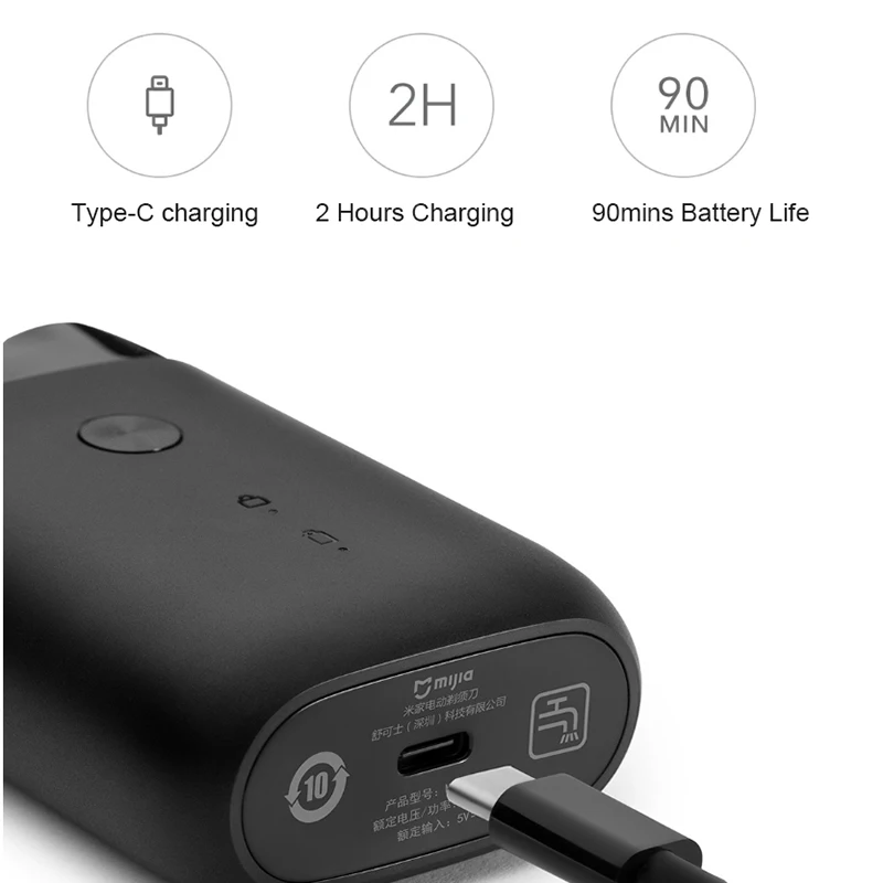 XIAOMI Mijia Rasoio Elettrico S100 Rasoio Portatile per Gli Uomini Mini Barba Trimmer Impermeabile Ricaricabile Macchina da Barba a Due Lame
