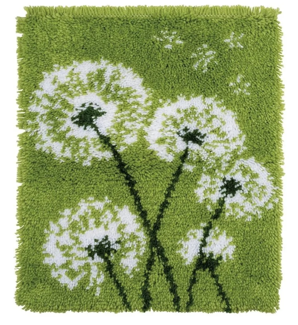 

Latch Hook Kits for Adults/Kids,Color Printed Canvas Wildflower Pattern Embroidery Tapestry Handmade Rug Home Decoration,15X20in