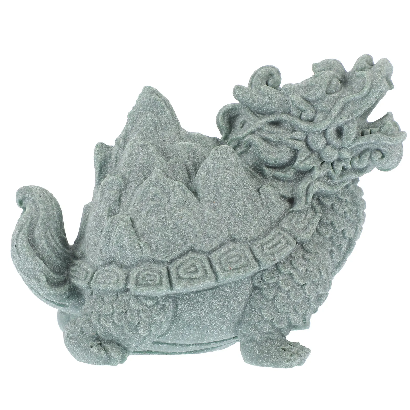 

S stone Dragon Turtle Statue Decor Miniature Animal Carving nament Indoor Desktop Adornment Craft Figurine Vintage