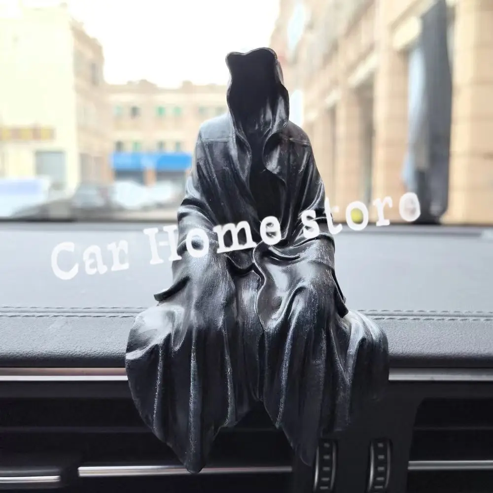 Car Roof Accessories Toy Doll Black Robe Gothic Sitting Position Mysterious Model Decorate Car Figures Car Tail Ornaments