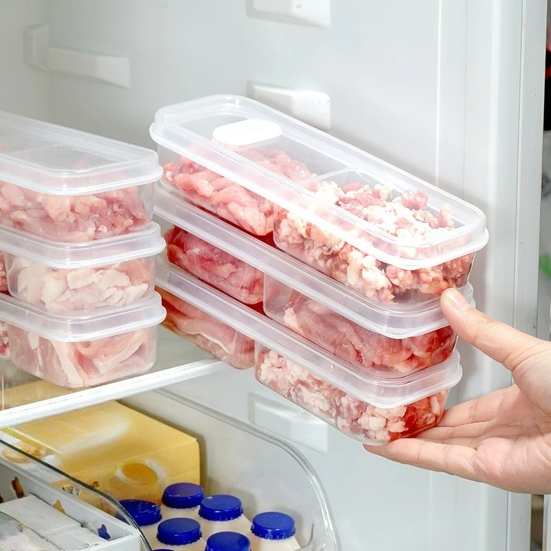 1pc Narrow Drawer Refrigerator Storage Box Food‑Grade Freezer Organizer for Meat Food Sorting