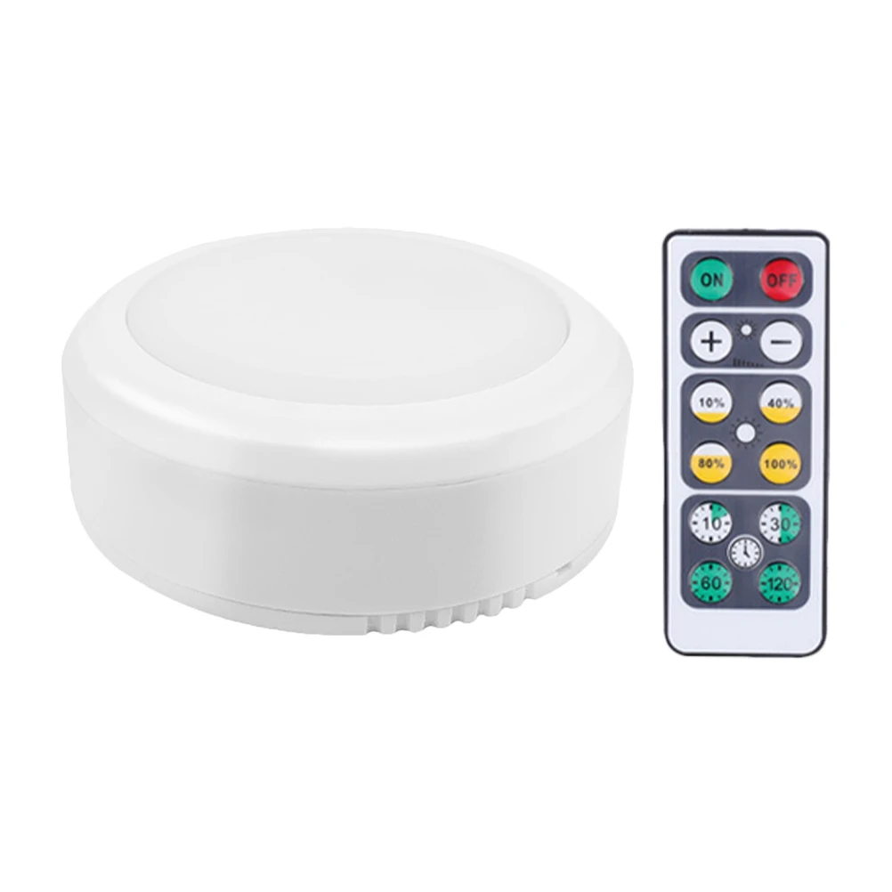 

Light Remote Control Touch LED Puck Lights Wireless Bedroom Closet Study Small Mini Infrared White ABS Powered Tap