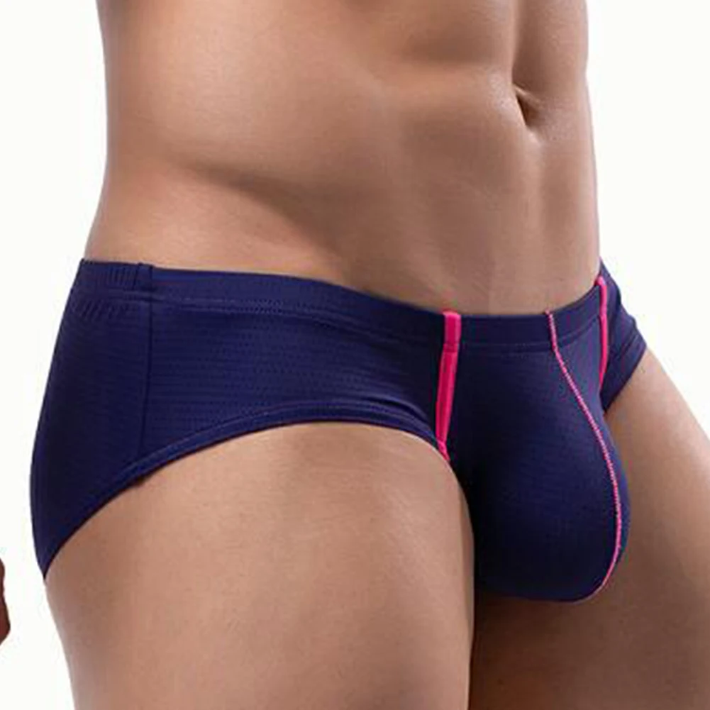 Mens Summer Breathable Brief Low Rise Underwear Bikini Solid Seemless Pouch Enhancing Panties Soft Underpant Sexy Lingerie