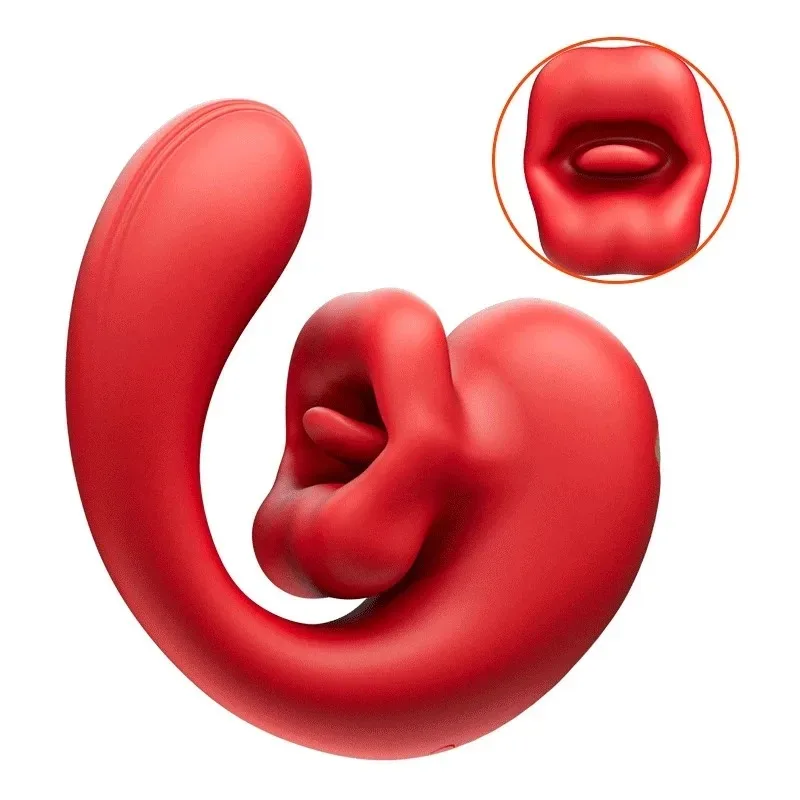 DUBNIY 2 in1 Tongue Licking Powerful Vibrator G-Spot Clitoris Stimulate Tongue Licking Vagina Vibration Massagers in Girls Woman
