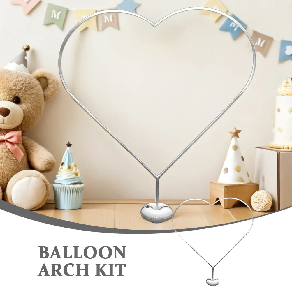 

1Set Balloon Arch Kit Heart Shape Stand Double Stability Water Fill Base Reusable Flexible Poles Wedding Birthday Baby Shower