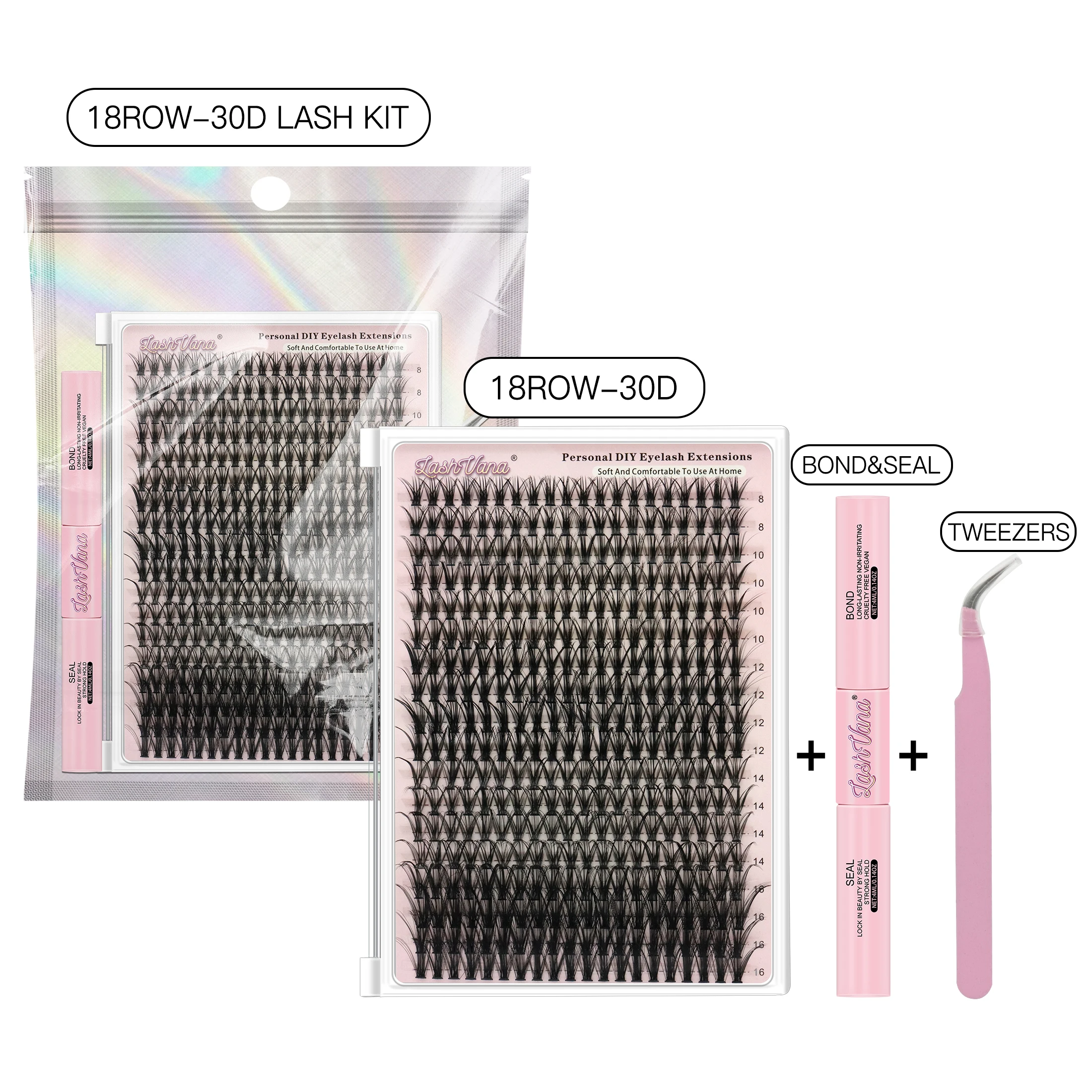 لتقوم بها بنفسك مجموعة الرموش الصناعية 360 قطعة مجموعات سعة كبيرة رمش الغراء أدوات ماكياج وملحقات للاستخدام المنزلي #6