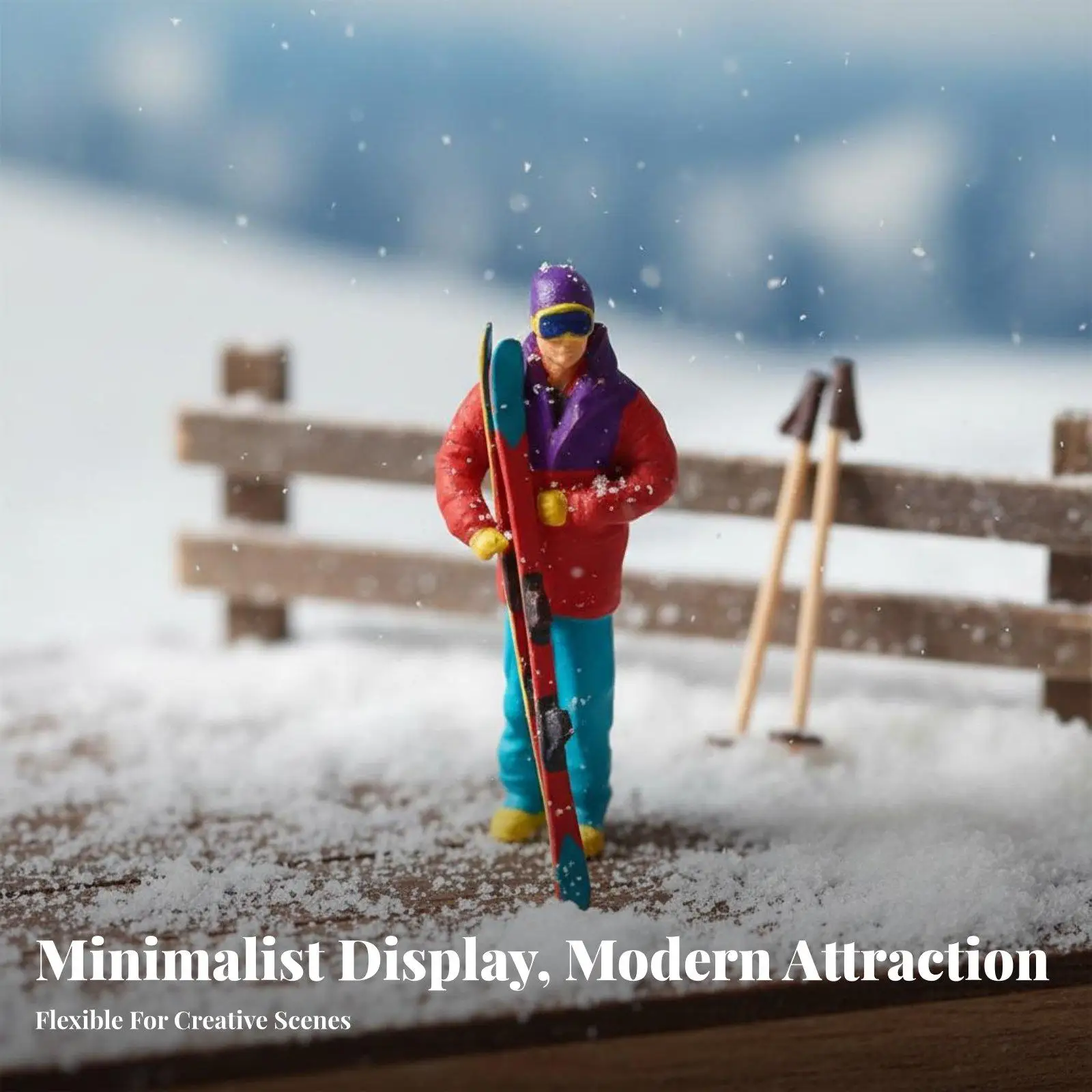1 87 Scale Snowboard Miniature Figurine for Model Village Sand Table Decoration Collectible