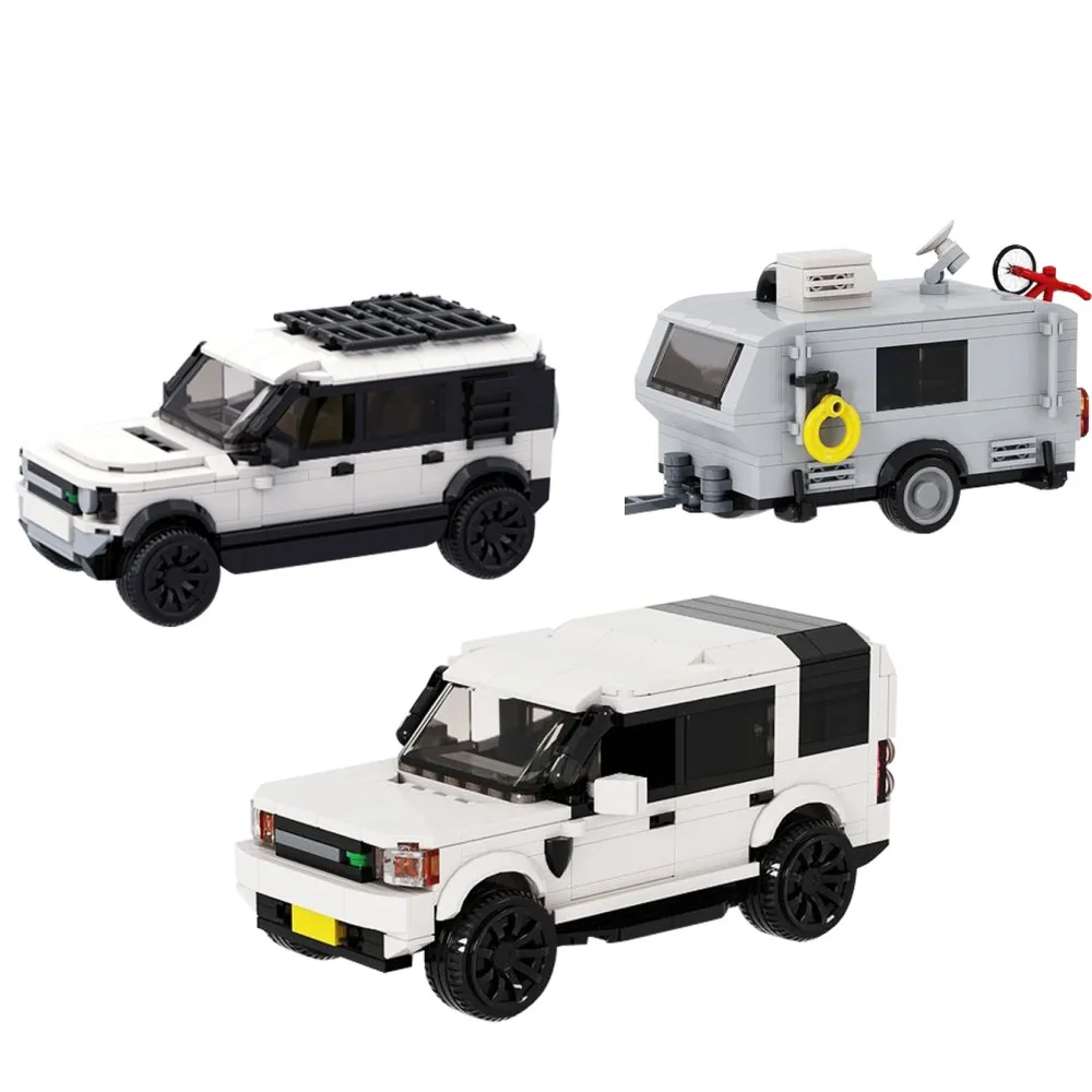 

MOC City Defendered 110 X P400 SUV Building Block set Discoveryed 4 Road Transportation Travel Trailer 2 Brick Toys for Boy Gift