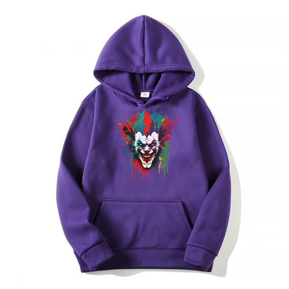 Sudadera con capucha para hombre y mujer sudadera de lana con gotham joker smiley estampado hip-hop streetwear otoño novedades p