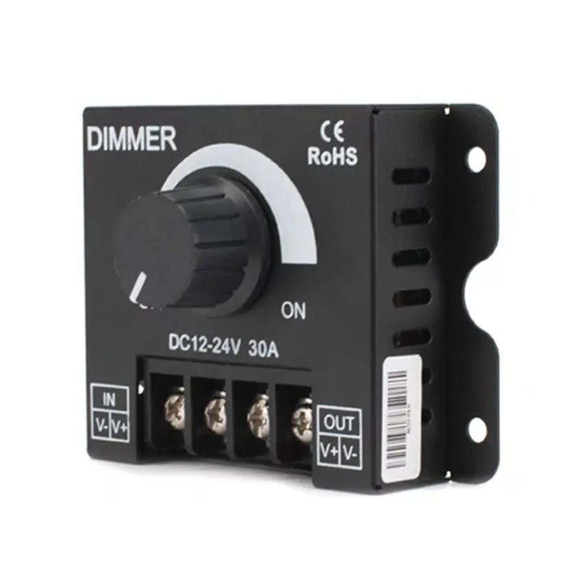 

1/2Pcs LED Dimmer Switch DC 12V 24V 8A/30A Brightness Adjustable Controller for Car RV Single Color LED Strip Light LED Dimming