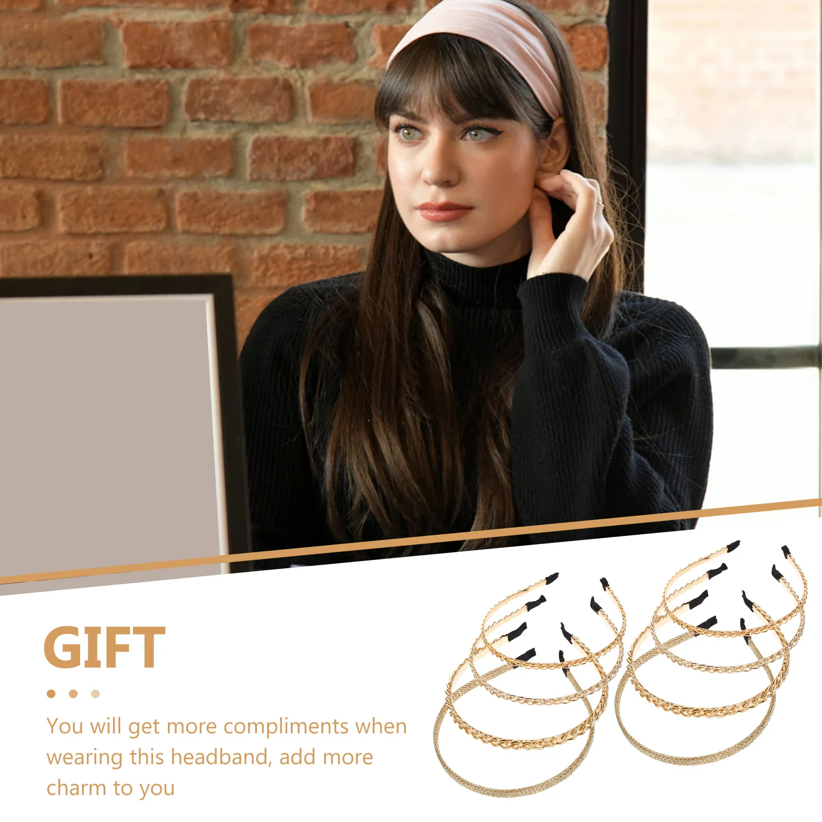 

Metal Hair Hoops Women Headb s Vintage Alloy Decorative Banquet Party Hair Accessories Thin Chain Headdress Comfortable Elastic