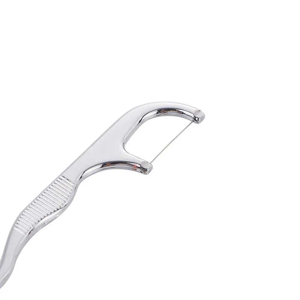 

Dust-proof Easy to Use Tooth Cleaning Portable Oral Hygiene Dental Floss Stainless Steel Flosser Flossing ​Holder Floss Stick