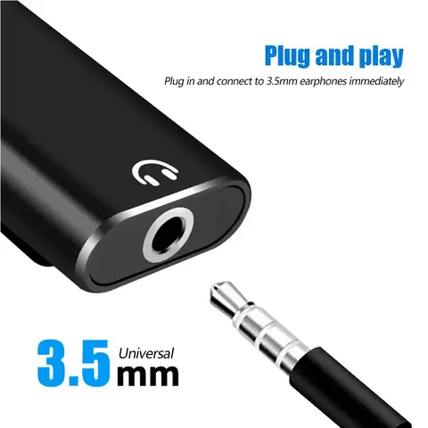 2-i-1-kabel USB-C hörlurar Aux 3,5 mm adapterladdare passar för Xiaomi Huawei typ-C till 3,5 mm ljudsplitter hörlurar 10 best sales USB till ljuduttag - №9