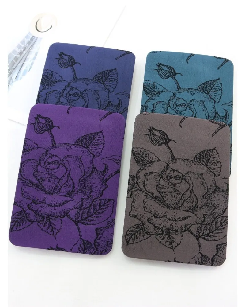 Japanese-style Retro Ink Wash Print Cotton Flower Red Jacquard Pantyhose Women Suitable Spring Autumn Slimming Base Layer Socks