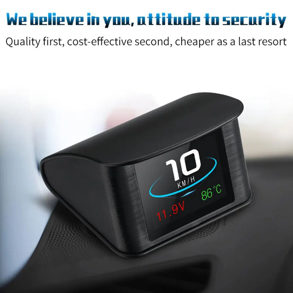 Head Up Display Multi-function For Car Speedometer Overspeed Alarm RPM Mileage Temperature Guage OBD Smart Digital Meter HUD P10