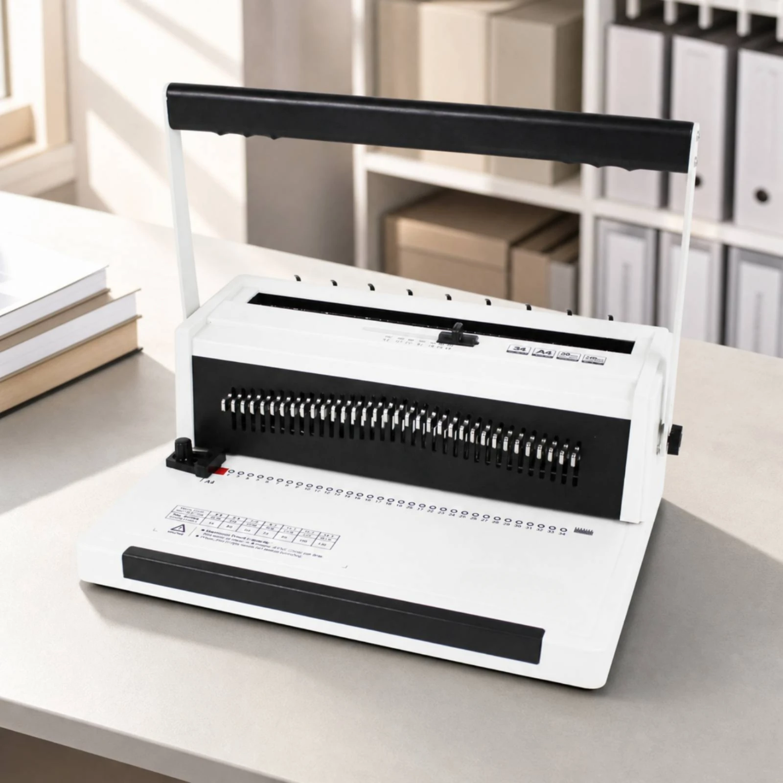 Manual Wire Binder with 34-Hole Punching Layout Long-Lasting Manual Wire Binding Machine Sturdy Wear-Resistant