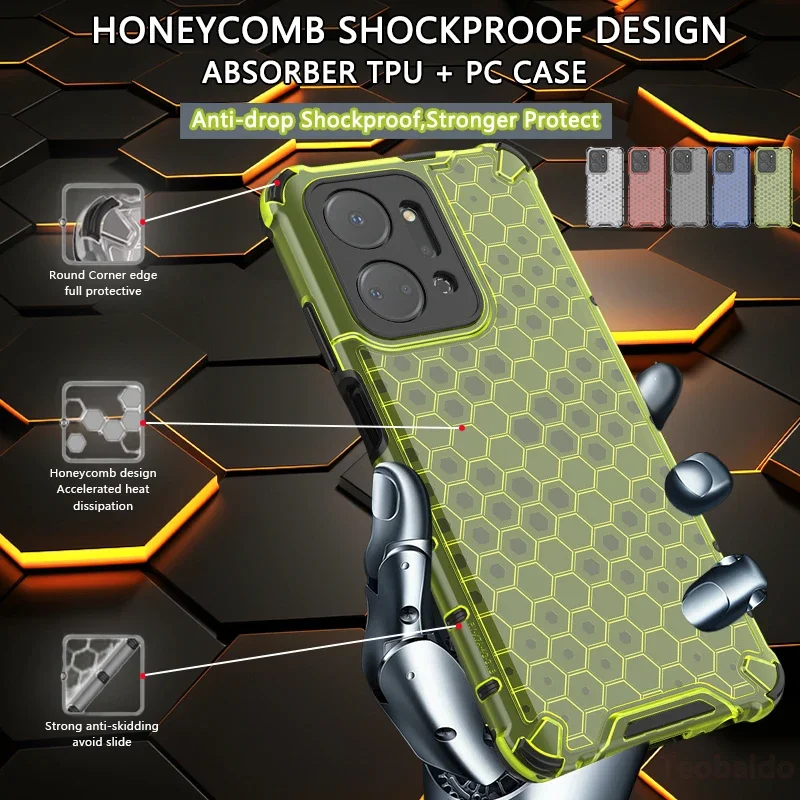 

For Honor X7a 4G Case PC TPU + Silicone Phone Case For Honor X7a X7B Case Honor X7b 4g Shockproof Transparent Armor Back Cover