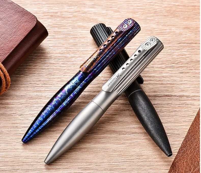 FEGVE Titanium Ballpoint Pen Bolt Action Signing Writing Pocket Pen Office Business