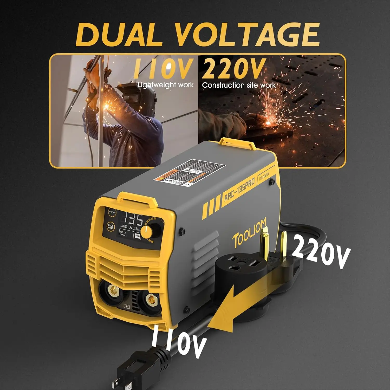135-Amp 2-in-1 Mini Stick Welder, Dual Voltage 110V/220V