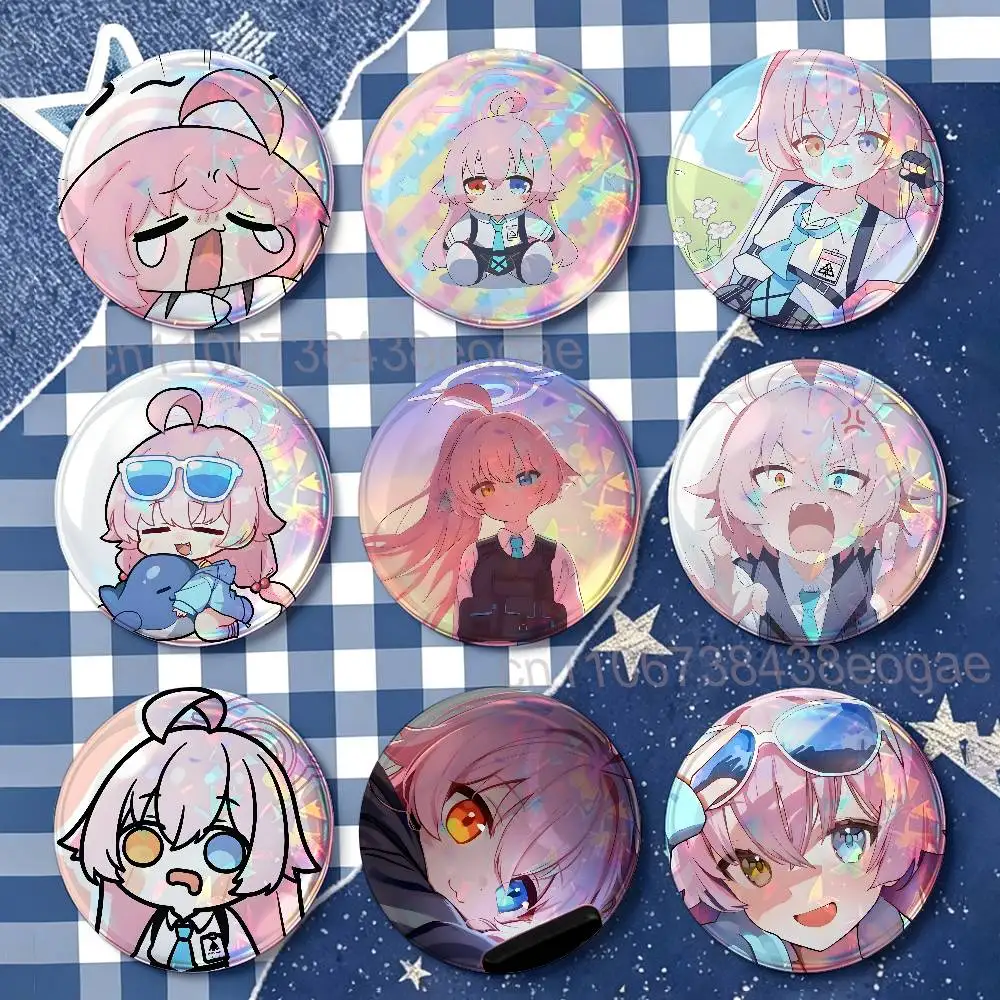 B-Blue Archive H-Hoshino Badges 25 32 44 58 75 mm Round Customizable Wholesale Fan goods Self-made fan freebies
