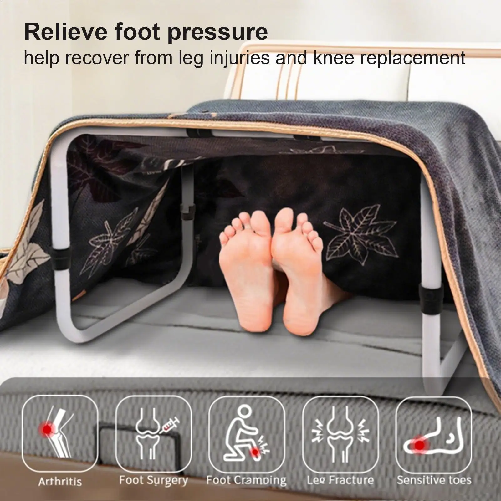 Blanket Lifter For Feet Adjustable Carbon Steel Sheet Riser Tool Hospital Bed Rail Accessories Blanket Lifting Aid For Boys