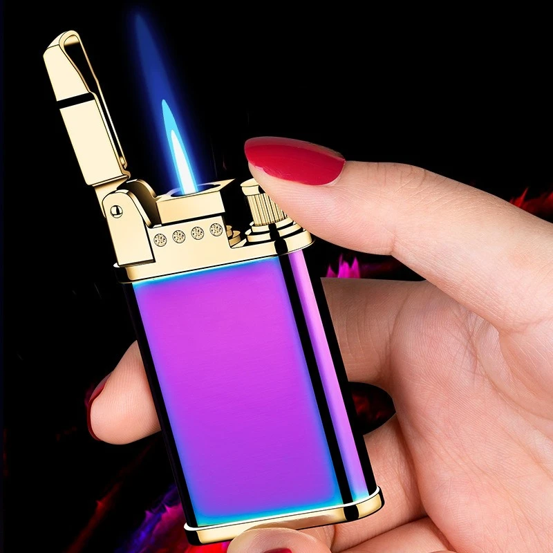 

Metal Windproof Blue Flame Inflatable Lighter, High-end Personality, Trendy and Good-looking Men's Gift Cigarette Lighter