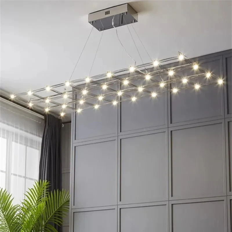 Post-modern light luxury starry sky chandelier, personalized and creative coffee shop front desk table light cube chandelier