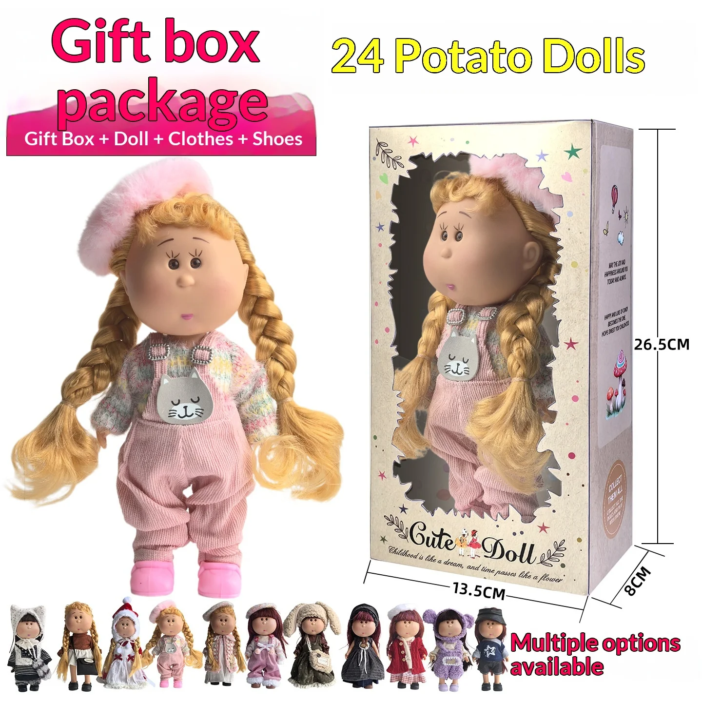 

Коллекционная шарнирная кукла BJD "Potato Doll" Миа, 24 см, испанская ручная работа, с подвижными суставами, для самостоятельной сборки, подарок для коллекционеров