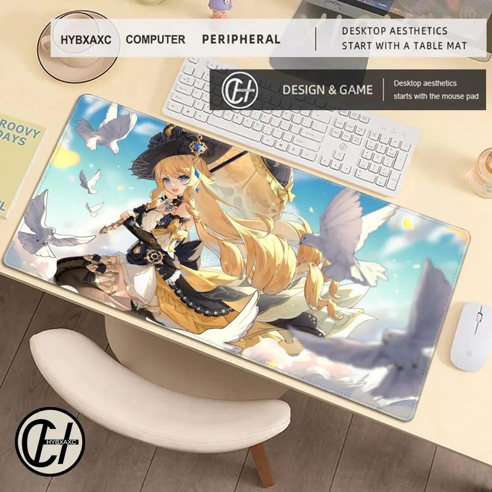 Navia Genshin Impact Anime Girl Mousepad Large Gaming Mouse Pad LockEdge Thickened Computer Keyboard Table Desk Mat