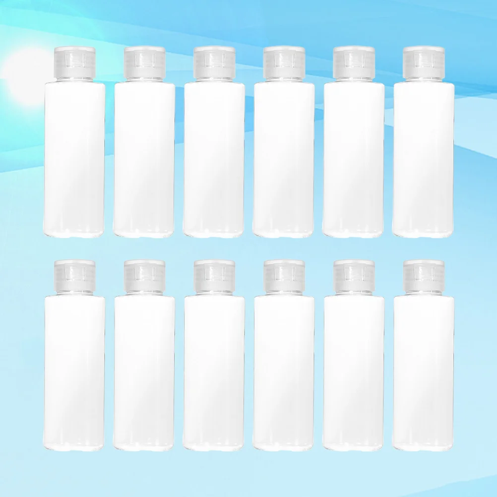 

12pcs Flip Top Bottle White Subpackaging Emulsion Travel Refillable Container For Sanitizing Gel Alcohol Lotion Cosmetics