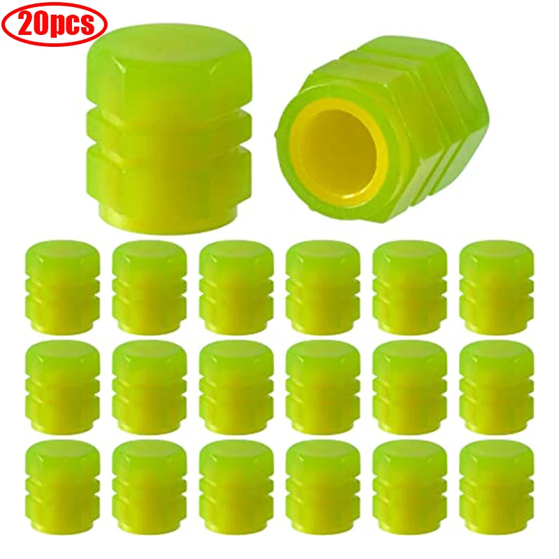 

20-4pcs Car Tire Valve Stem Caps Fluorescence Luminous Air Caps Cover, Universal for Cars, SUVs, Bike, Trucks and Motorcycles