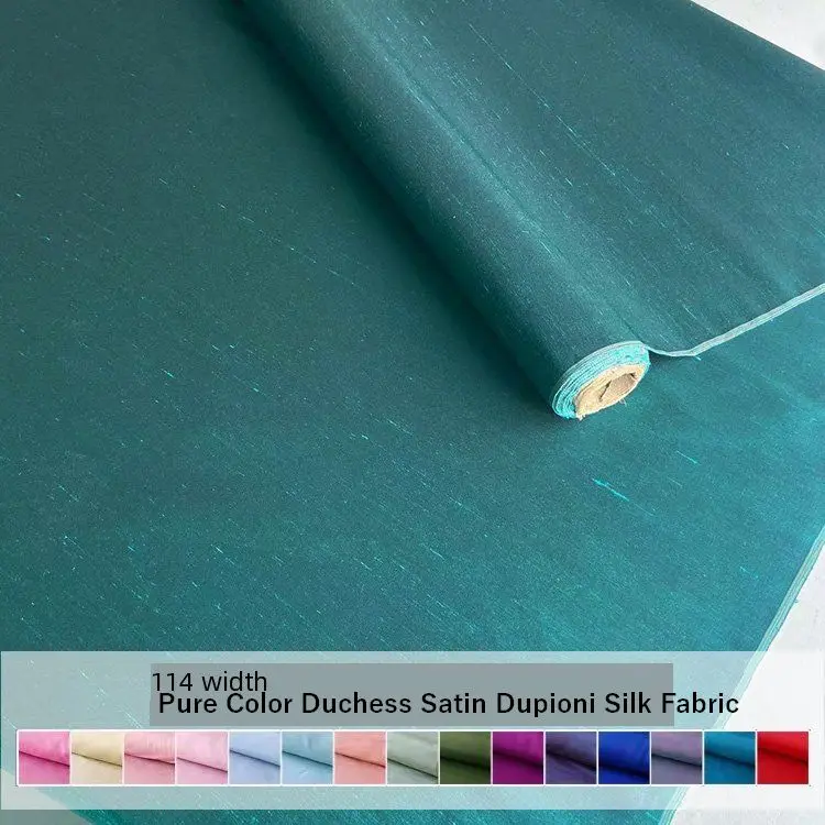 

70 Solid Color Silk Double Duchess Fabric, Stiff Mulberry Silk for Woven Silk Clothing and Apparel