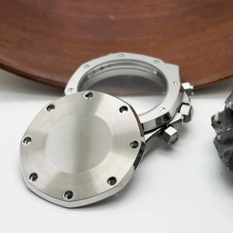 41 мм модифицированный корпус из черного золота, мужской хронограф, ремешок из нержавеющей стали для дуба, японский VK63 VK64, кварцевый механизм без логотипа