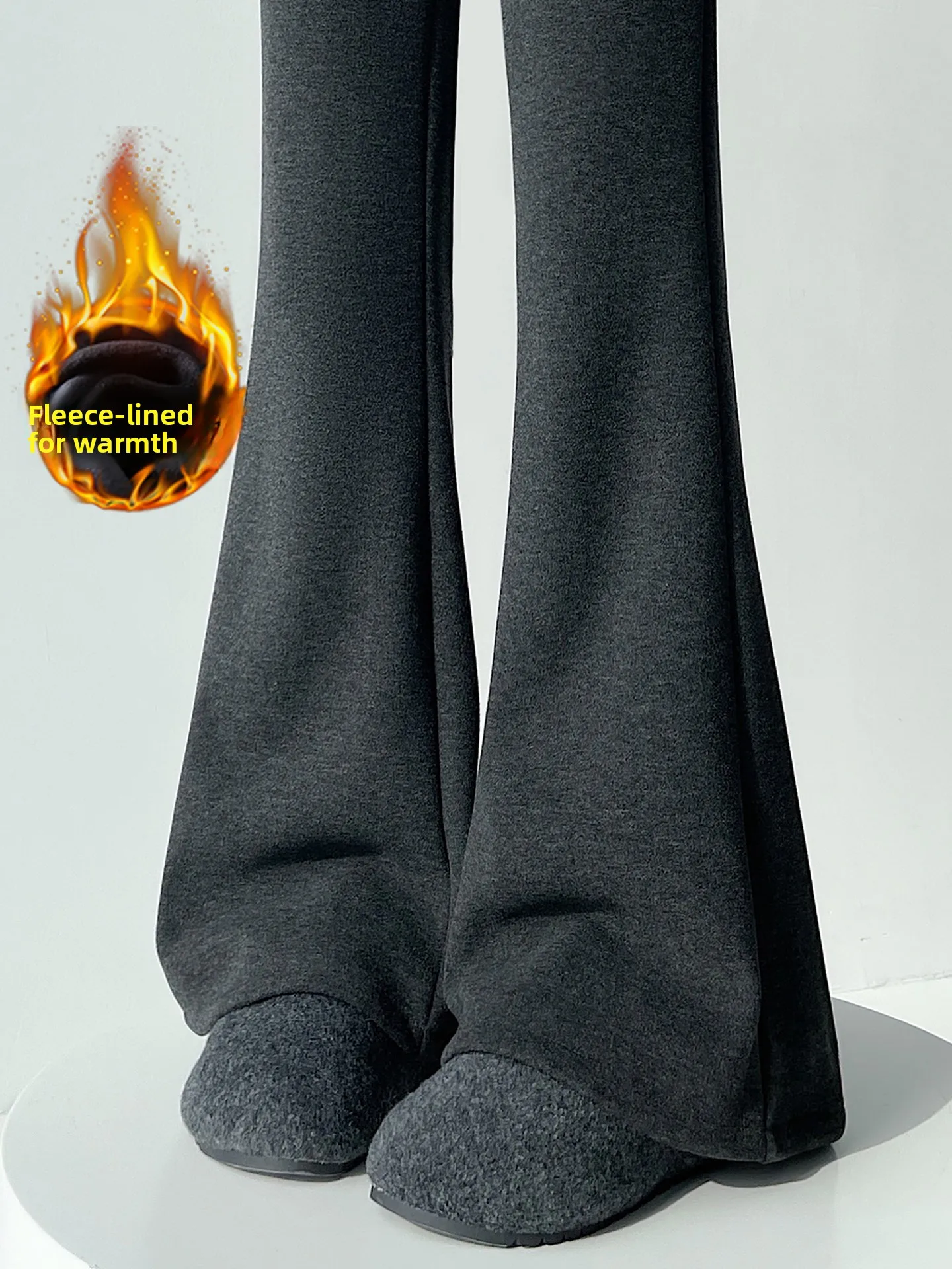 

Ультрамягкие шерстяные брюки-кюлоты с широкими штанинами и легким расклешением для женщин, зимние, утепленные, теплые, стройнящие, слим-фит, брюки-клеш