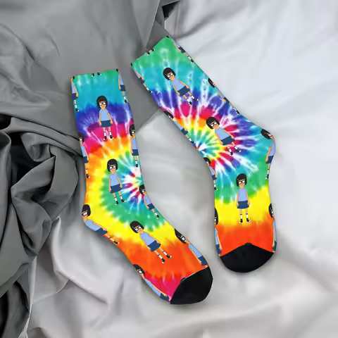 Funny B-Bob Burgers Printed Socks Custom Stockings Anti Slip Women Men Socks Soft Autumn Funny Skateboard Socks