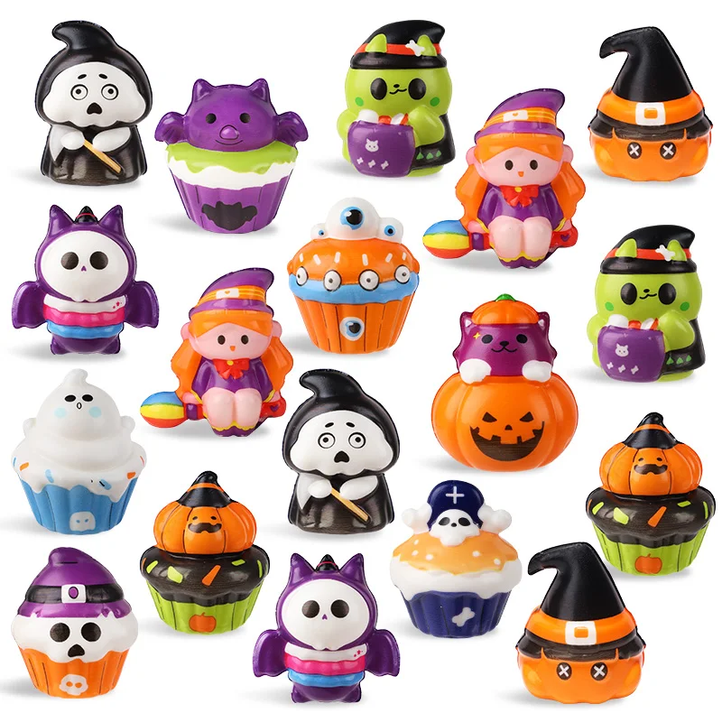 

10Pcs Halloween Cartoon Squeeze Stress Relief Toys for Halloween Party Favors Birthday Gifts Schools Rewards Goodies Fillers