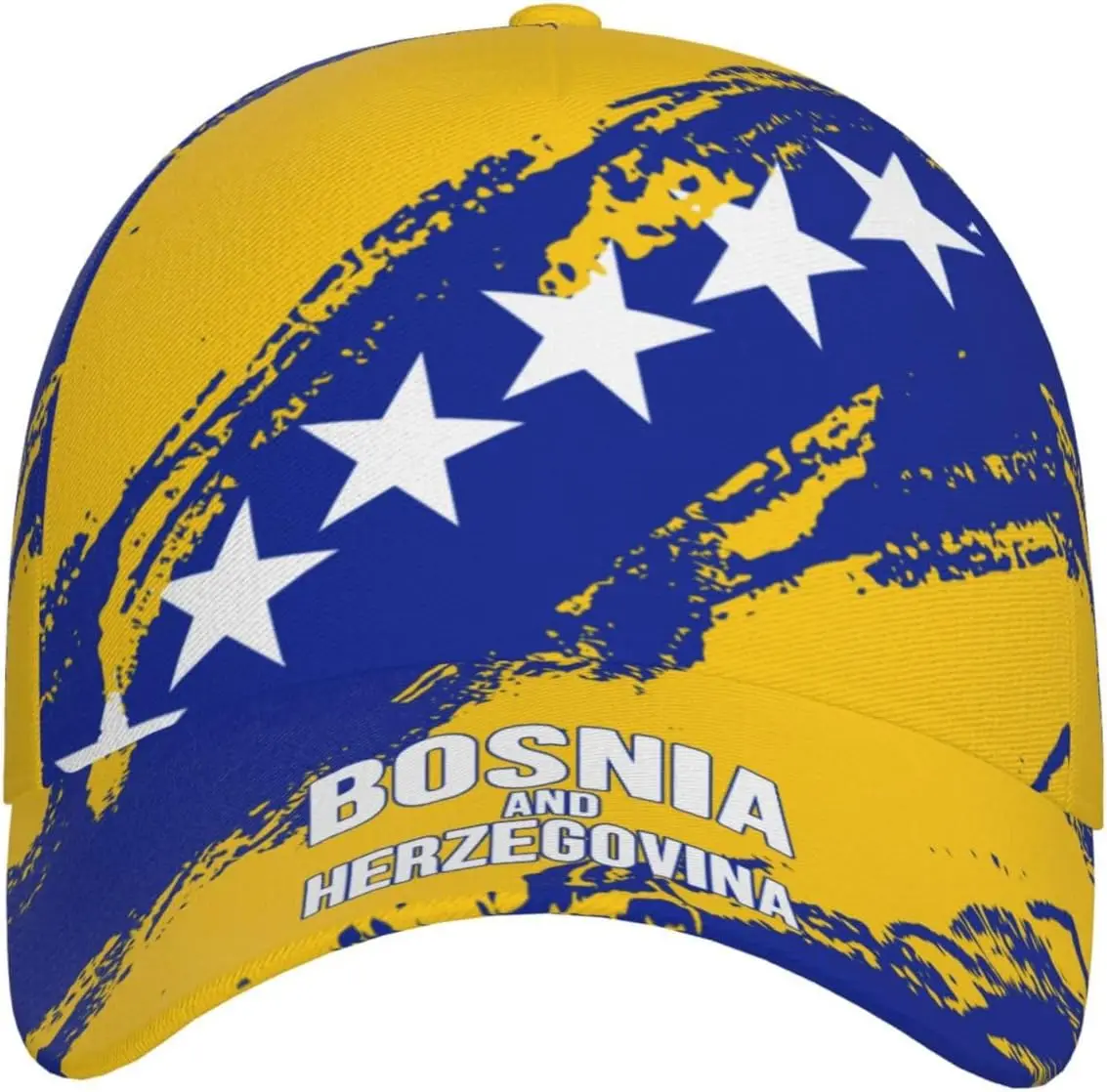 Bosnia and Herzegovina Flag Grain Baseball Caps 3D Full Print Adult Unisex Hat Soccer Patriotic Cap Black