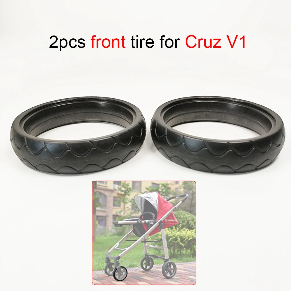 Kinderwagen-Rad-Reifen, jeweils für Uppababy Cruz V1/V2 Buggy Vorder- oder Hinterreifenabdeckung, PU, schlauchlos, direkter Ersatz, Baby-Zubehör – Detail 5