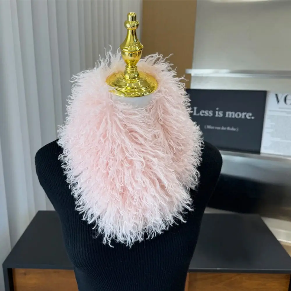 Winter Warm Faux Fur Collar Scarf Double-sided Windproof Scarf for Women Soft Magnetic Attraction Loop Scarves