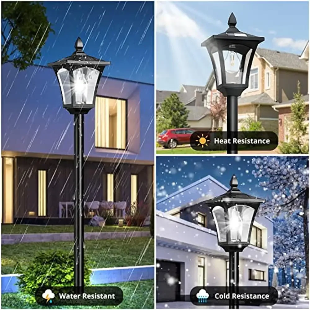 64 Zoll Solar Laternen pfahl Licht mit Pflanzer High Lumen Straßen laternen wasserdicht ip45 Outdoor Solar Post Licht Innenhof Garten