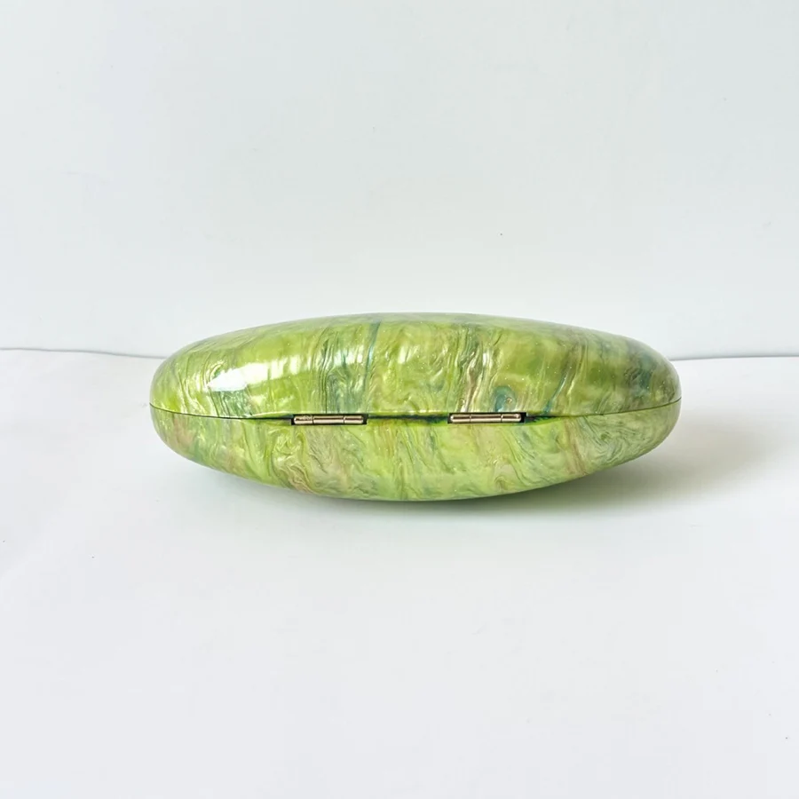 Watermelon Green Acrylic Clutch Oval Pearl Egg Purse Small Woman Mobile Phone Bag Chain Messenger Bags Mini Cigarette Case Bags - view 5