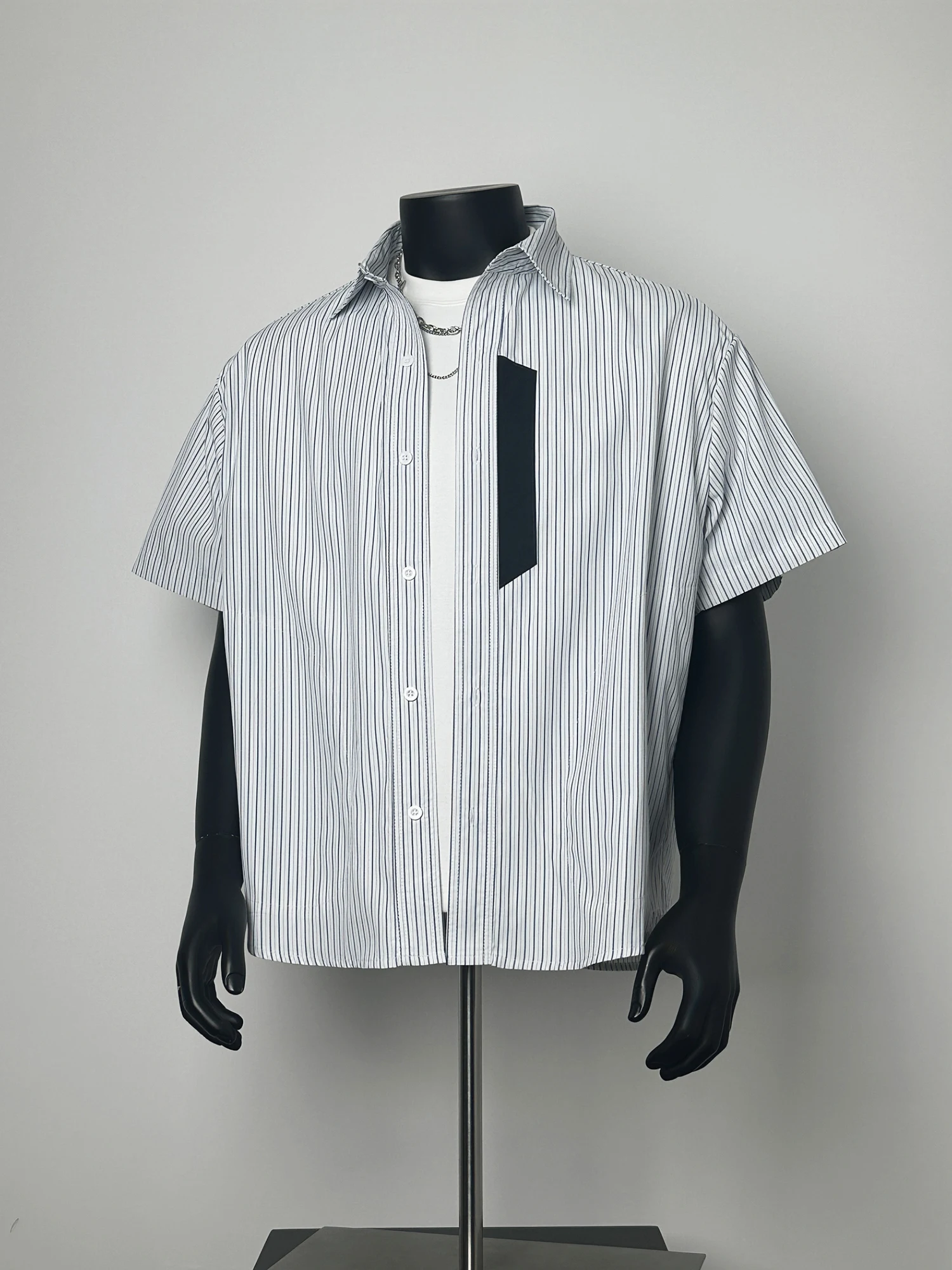 

ANXIE Retro Striped Collared irt Casual Loose ort Sve ex Summer irt Youth Faion Summer Collection CS93205688855