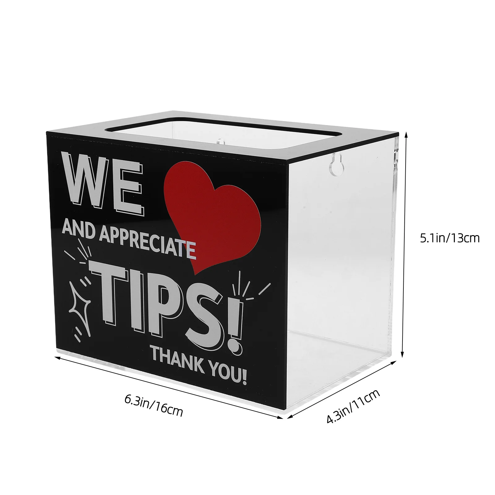 1pc Acrylic Donation Box 5.97X5.31X3.93In Clear Money Collection Container For Fundraising Voting Tips Suggestion Box Charity