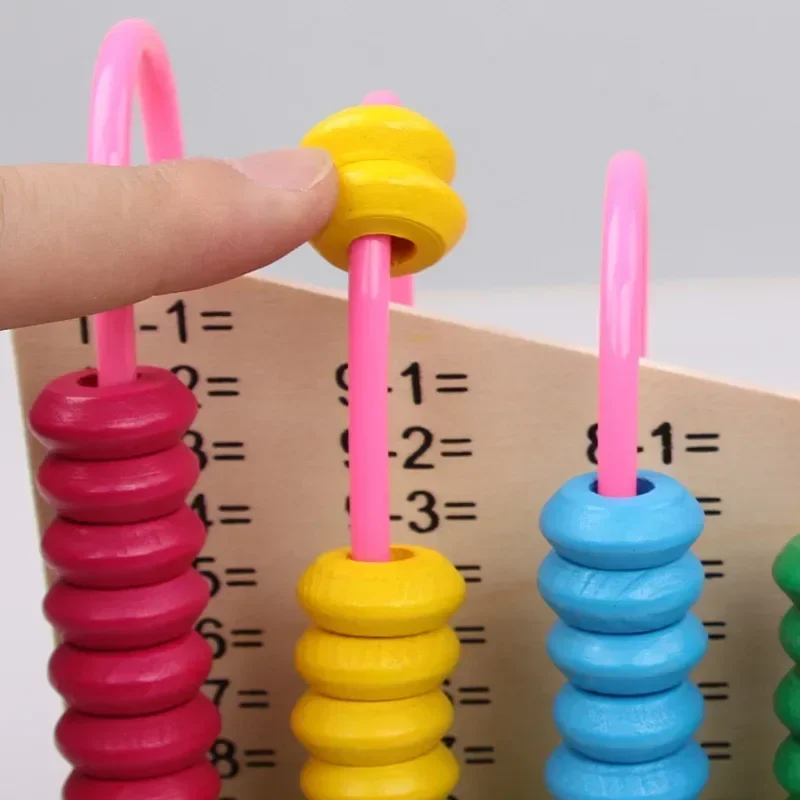 Boulier en bois pour bébé, jouets mathématiques, perle arc-en-ciel, jouet d'apprentissage des compétences mathématiques, éducation précoce, cadeau, comptage, remue-méninges