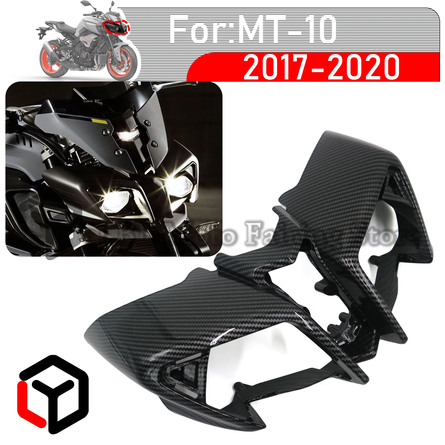 For YAMAHA MT10 MT 10 MT-10 2017 2018 2019 2020 Winglet Aerodynamic Wing Kit Spoiler YAMAHA MT-10 Front Headlight Lower Fairing