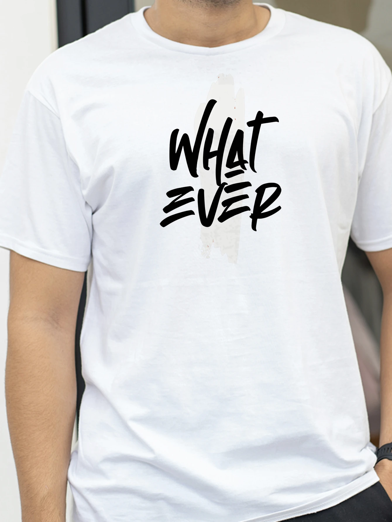 

WHATEVER letter Printed Graphic T Shirts men Women Summer Short Sleeve Tees fashion Casual Tops Round Neck tshirt Breathable tee