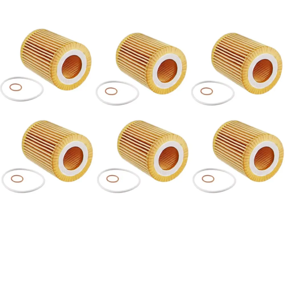6pcs 11427635557 Oil filter For BMW SERIE 1 3 114i 116i 118i 316I 320i Replace 1142 7605342 11427611969 11427635557