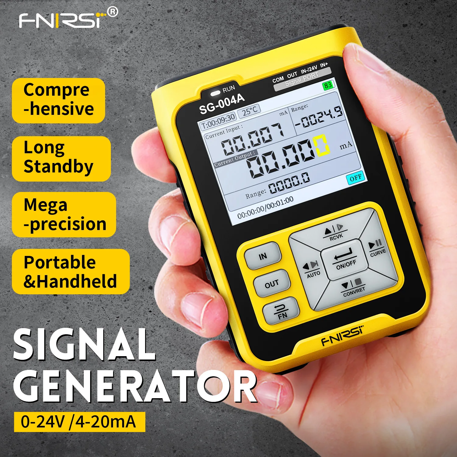 FNIRSI SG-004A 4-20mA 0-24V Signal Generator Adjustable Voltage and Current Simulator Process Control Signal Calibrator